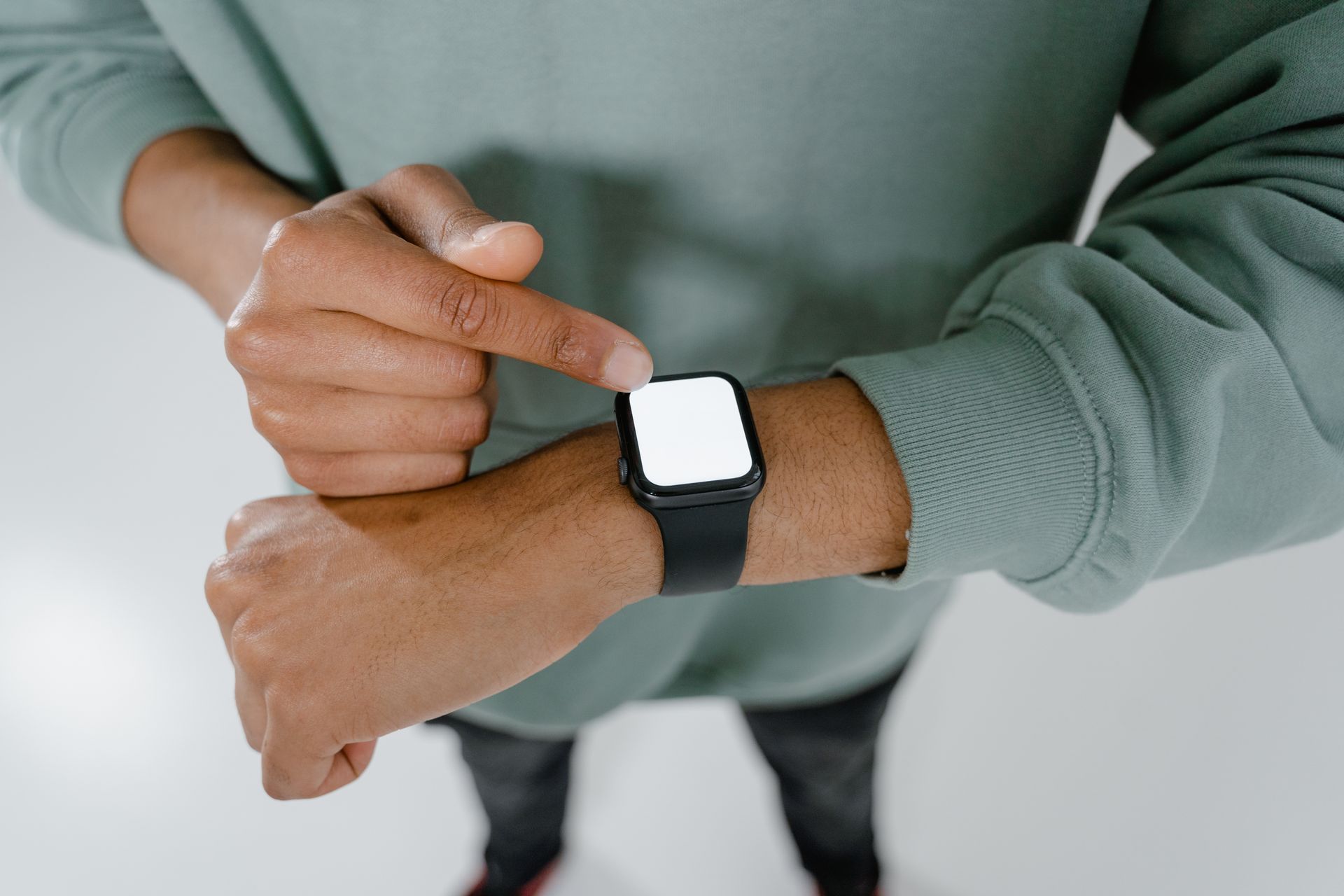 A Smartwatch With a White Screen