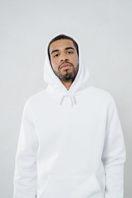 Free A Bearded Man in White Hoodie Stock Photo