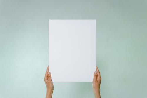 Free A Person Holding a Blank Canvas Stock Photo