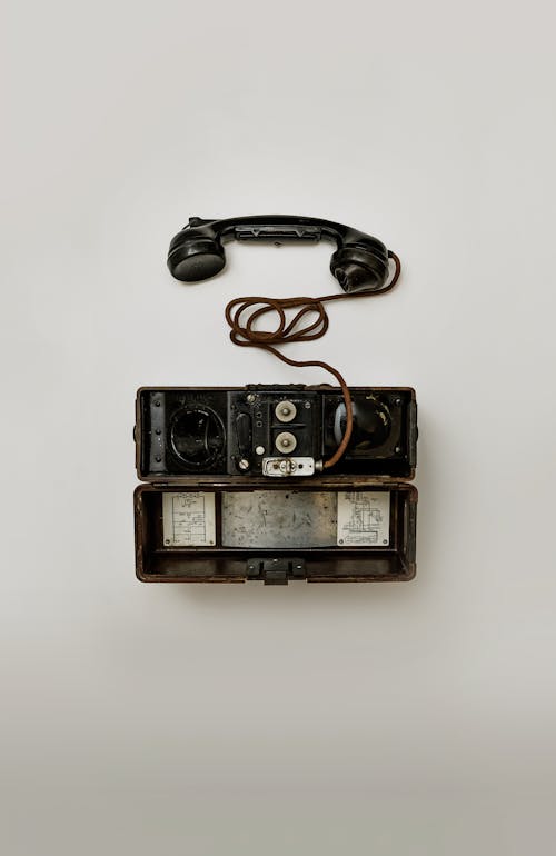 Free Black Telephone on White Surface Stock Photo