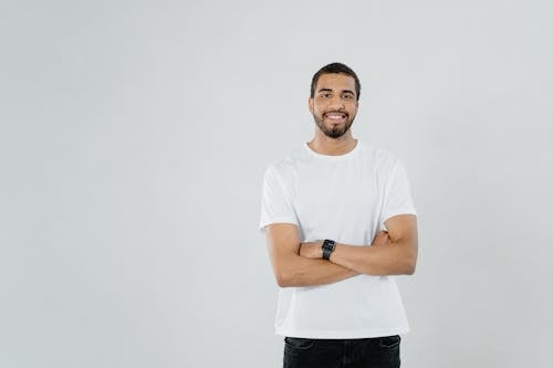 A Man in White Shirt Smiling