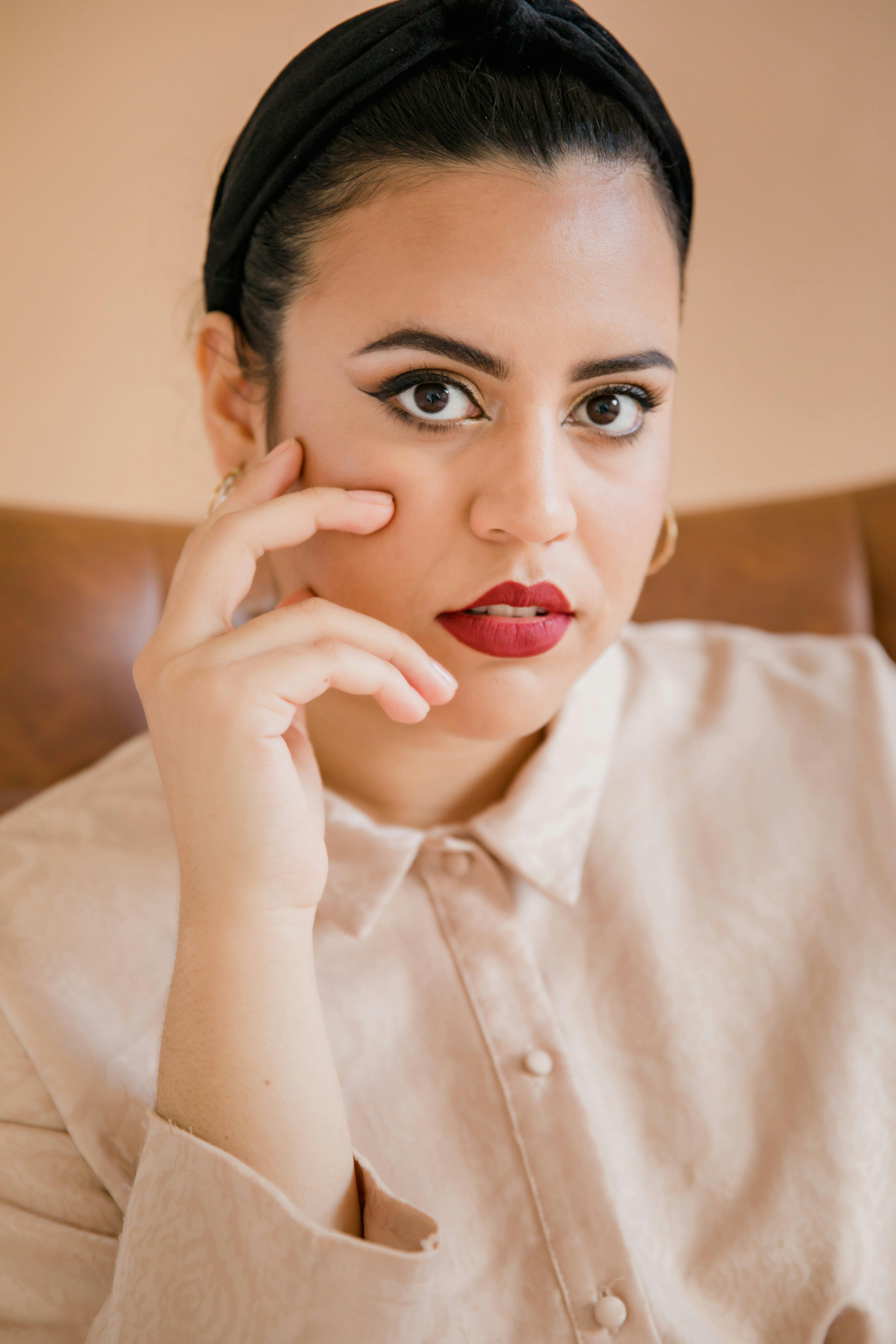 Woman in White Button Up Shirt