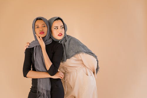 Women Wearing Gray Hijabs