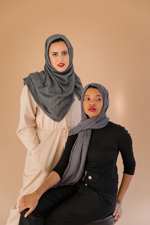 Women Wearing Gray Hijabs