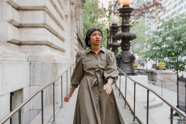 Fashionable Woman Walking