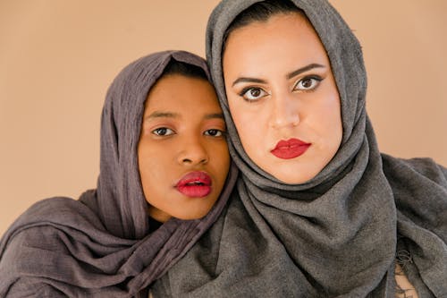 Women Wearing Gray Hijab 