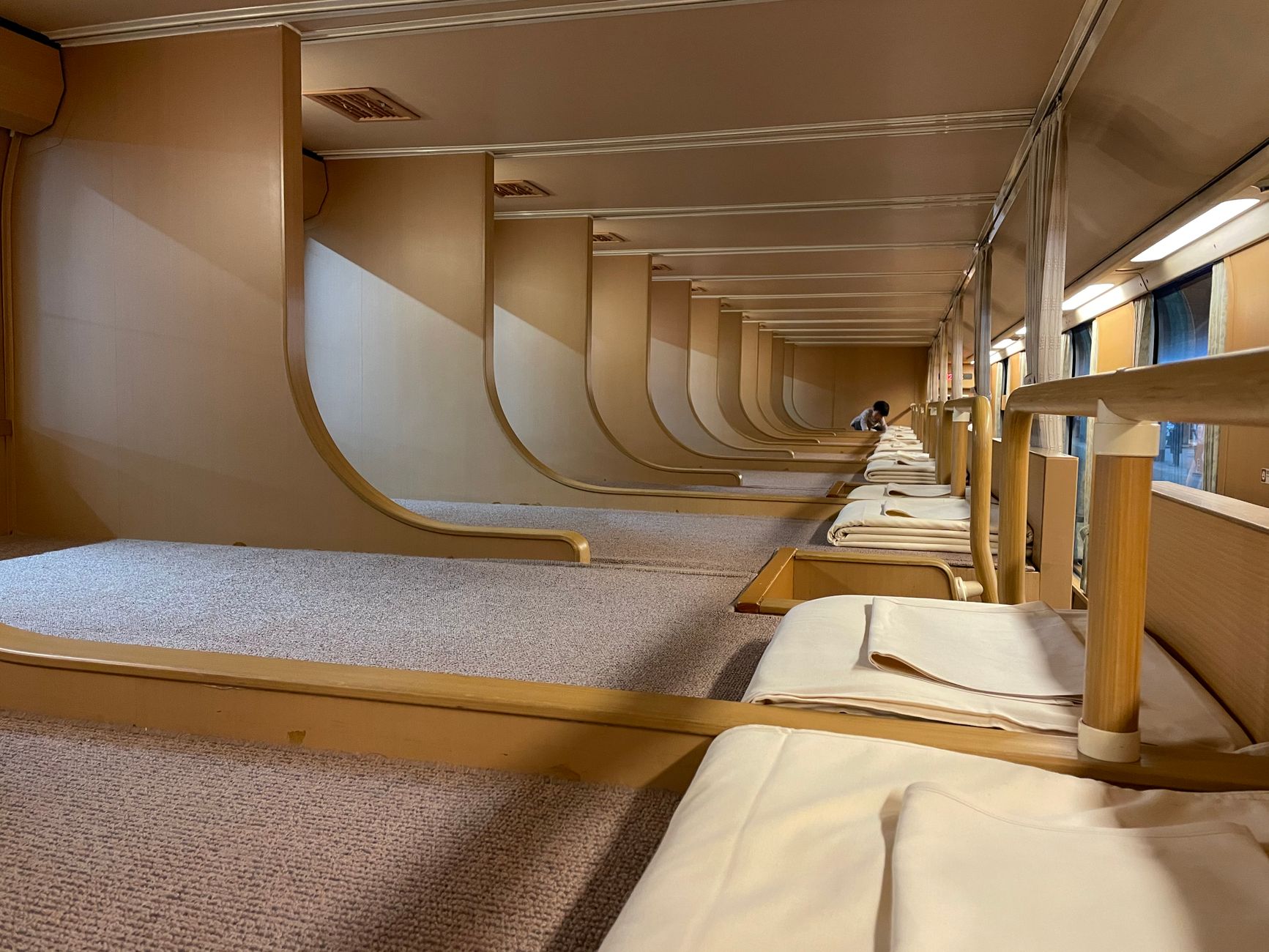 Interior of a modern sleeper cabin—context for Rocky Mountaineer vs luxury sleeper train comparison