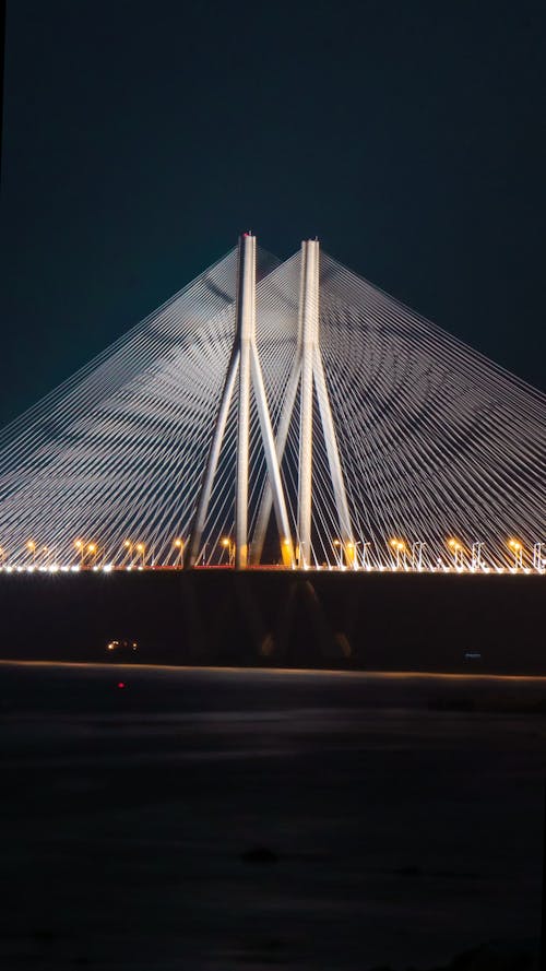 Immagine gratuita di Collegamento marittimo di Bandra-Worli, collegamento marittimo di rajiv ghandi, illuminato