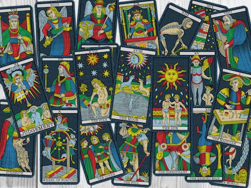 Close-Up Shot of Tarot Cards