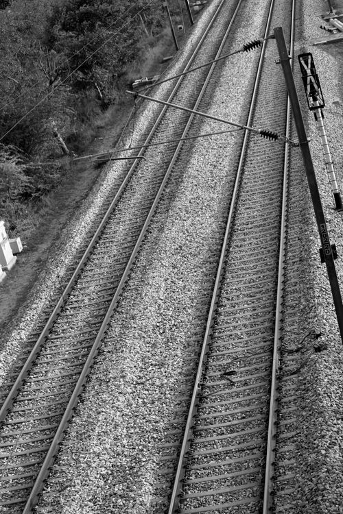 Free stock photo of black and white cover photos, black and white photography, railway Stock Photo