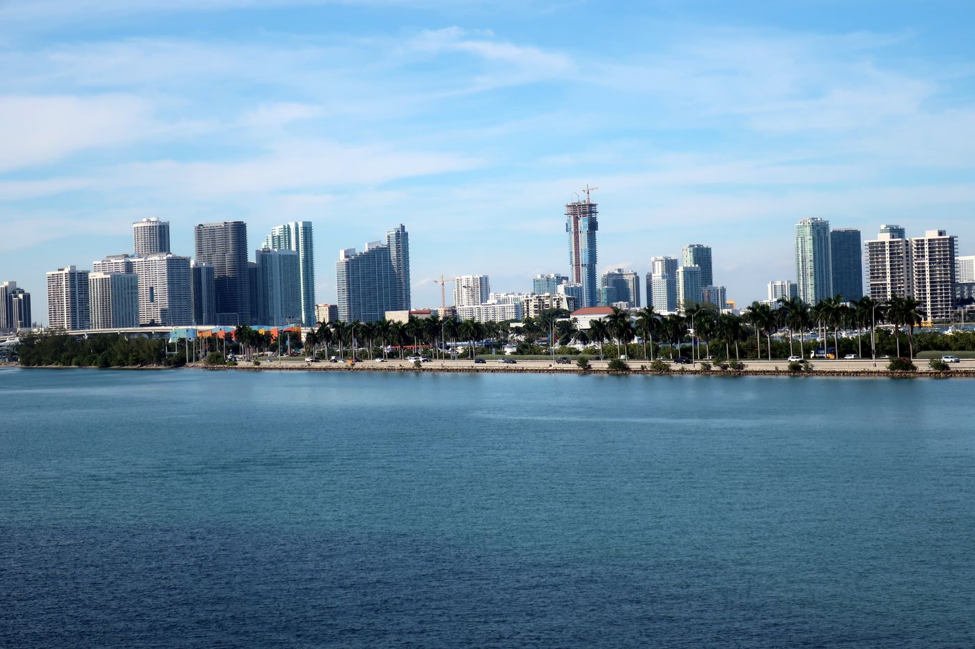 Miami skyline seen from the bay