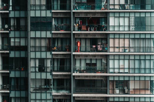 Facade of a Modern Apartment Building with Balconies 