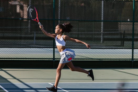 Girl Playing Tennis