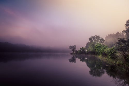 ミスト, 水の反射, 湖の無料の写真素材