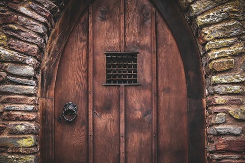 Old Wooden Doors in Stone Building