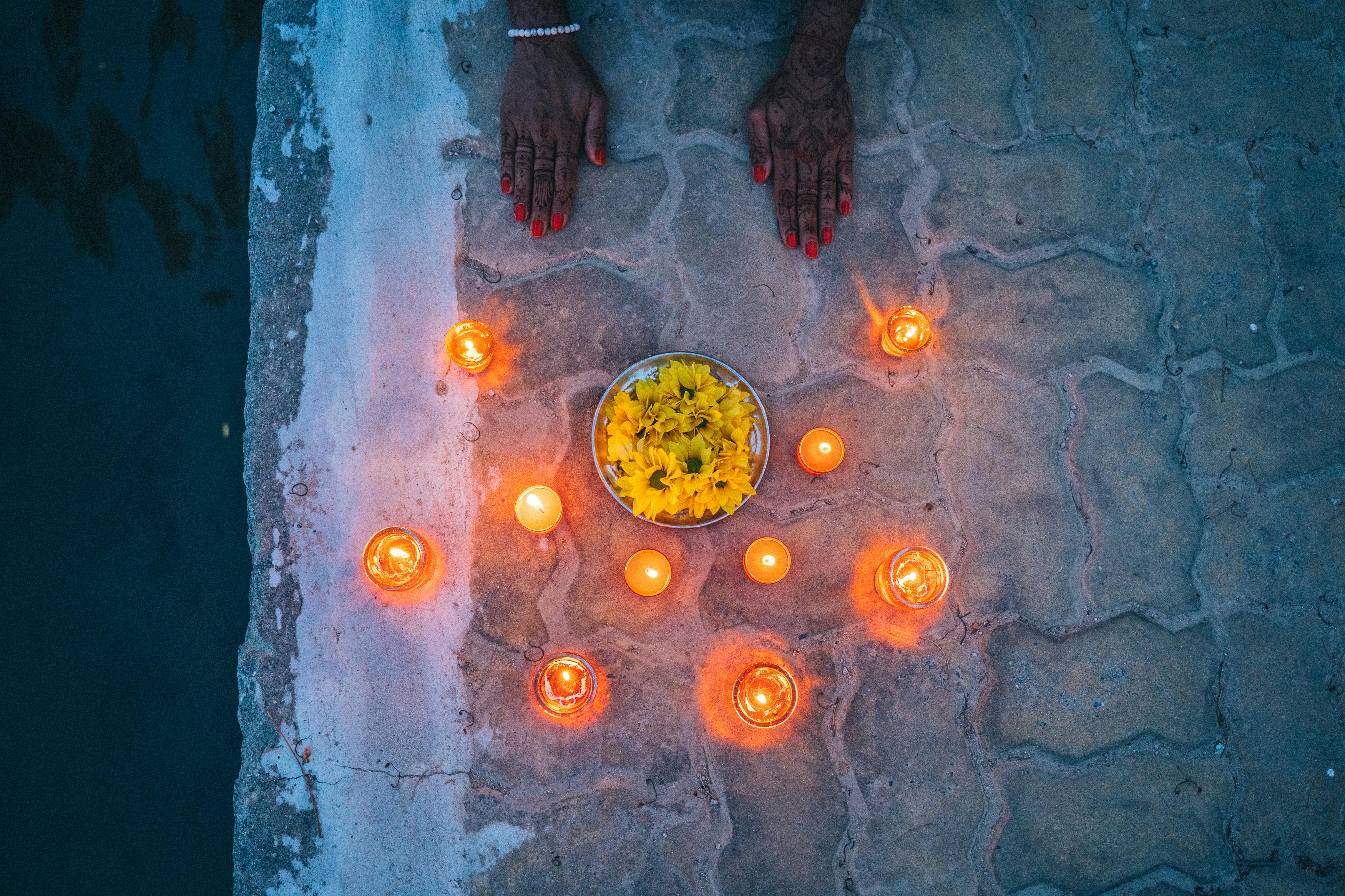 Orange and Yellow Round Light
