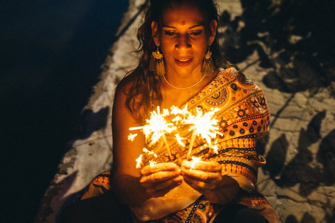 Ingyenes stockfotó bindi, csillagszórók, diwali témában