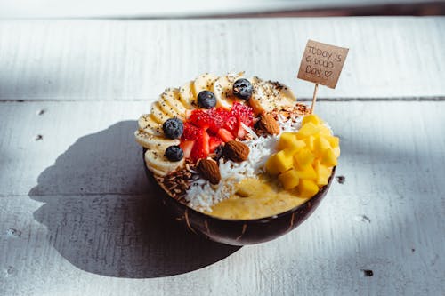 Free Close-Up Shot of a Breakfast Bowl Stock Photo