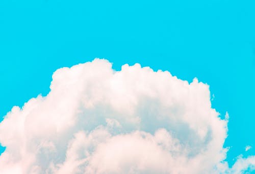 Free Vibrant Blue Coloured Sky and Cloud Stock Photo