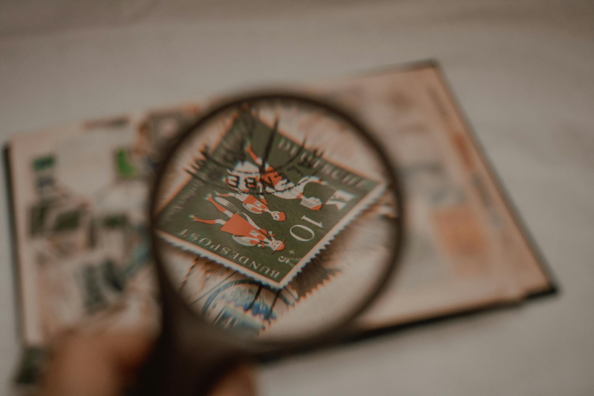 A Postal Stamp Under a Magnifying Glass