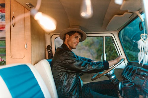 Free A Man Driving a Van Stock Photo