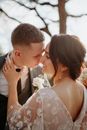 Close-Up Shot of a Newlywed Couple