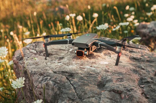 Close-Up Shot of a Drone on a Rock