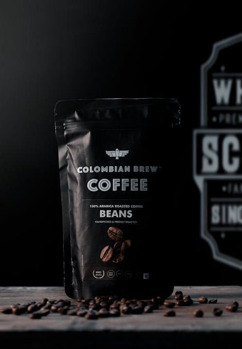 Coffee Beans in Black Pack