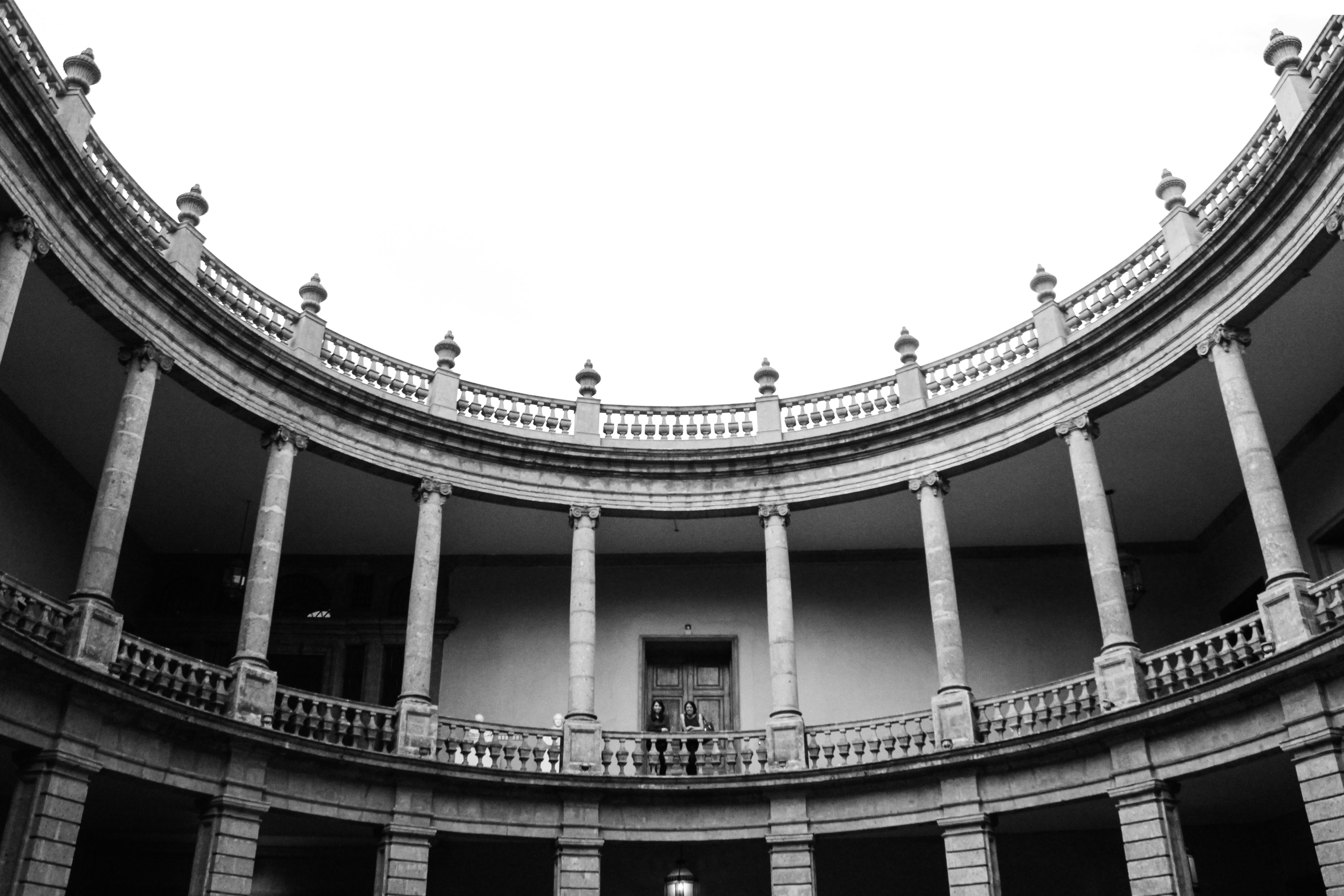 monochrome photo of the national museum of san carlos