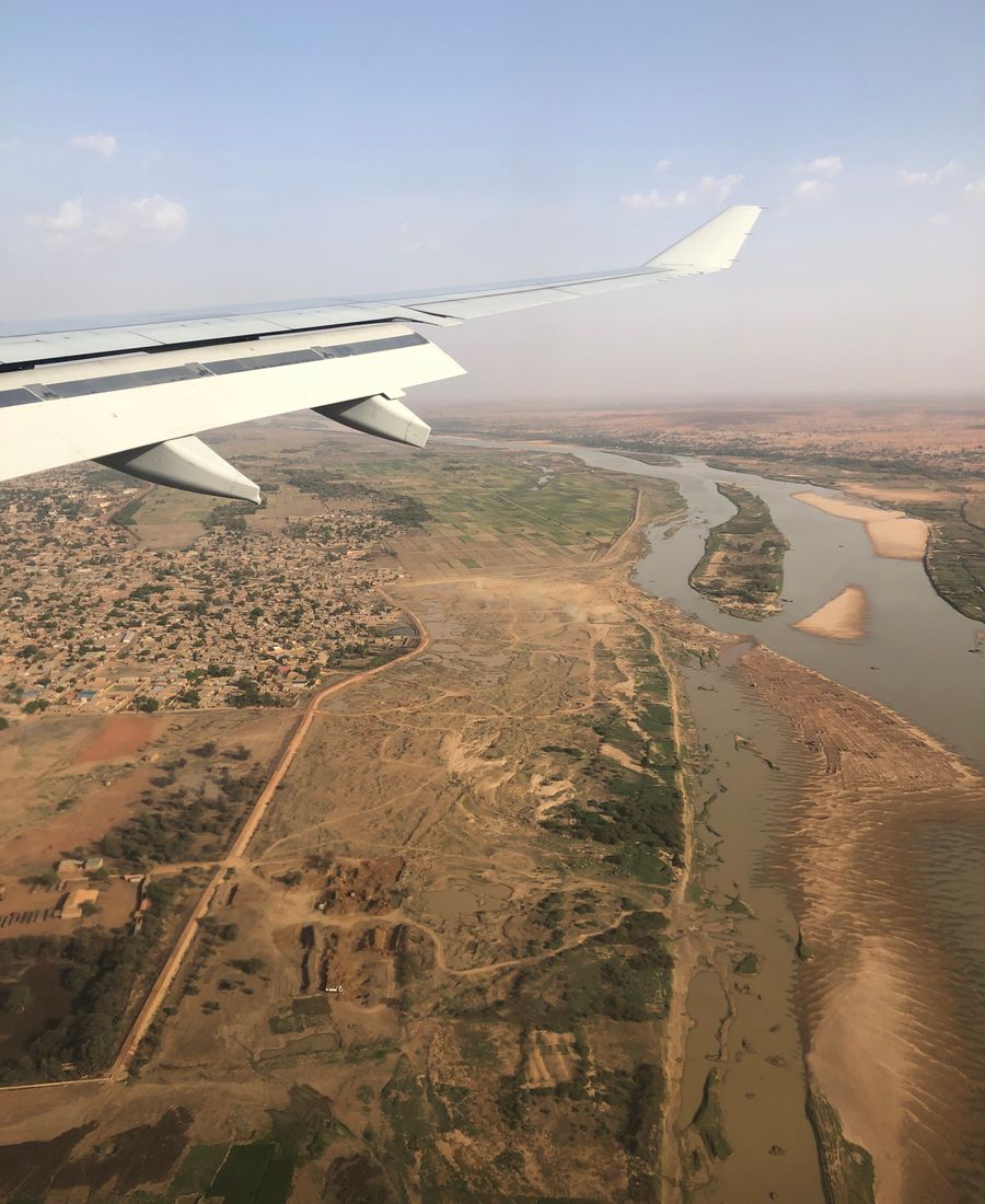 The Niger River from the air, Niamey