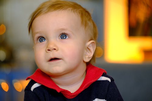 Free Baby Boy with Blue Eyes Stock Photo