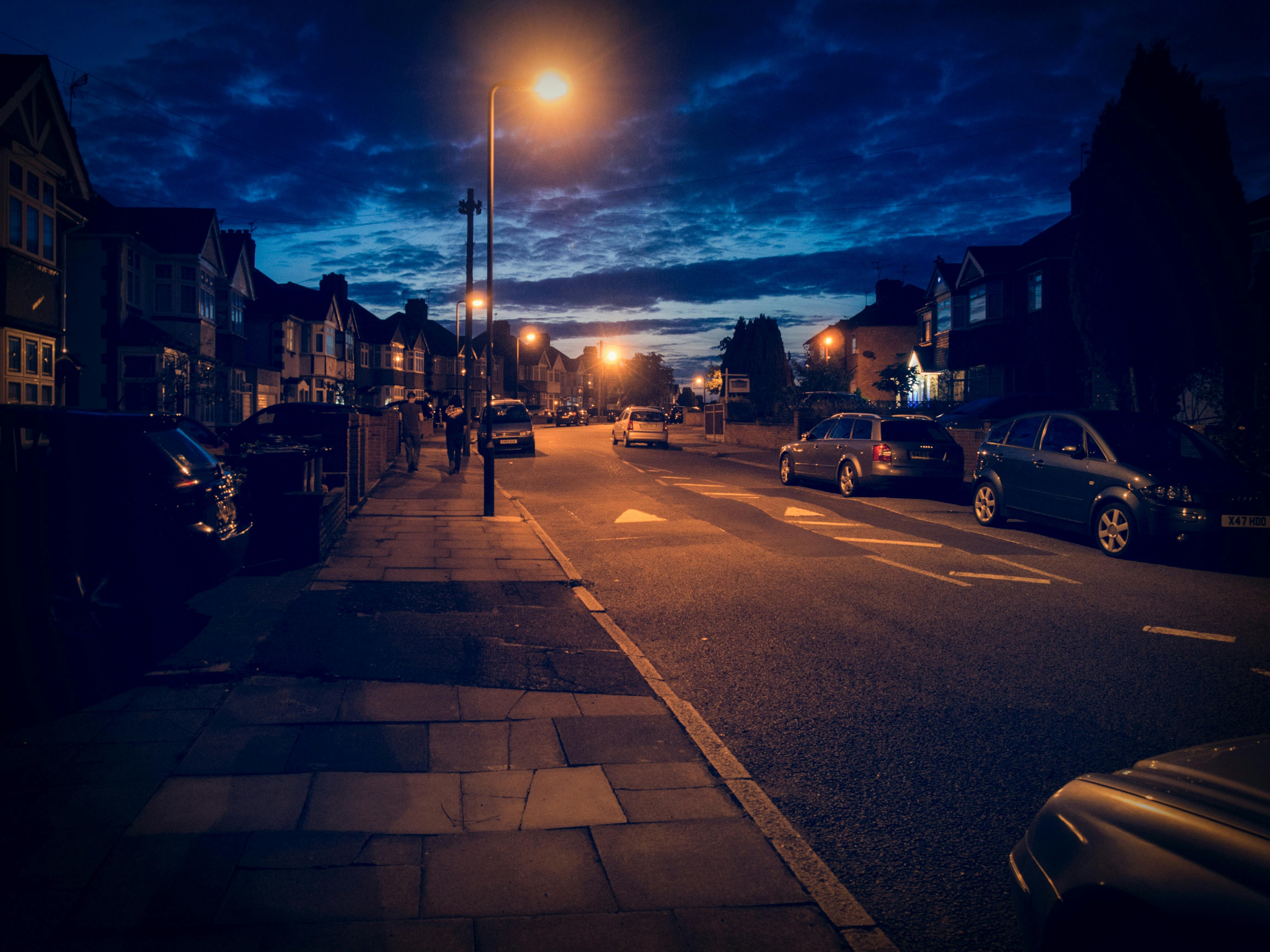 Free stock photo of night, street, street light