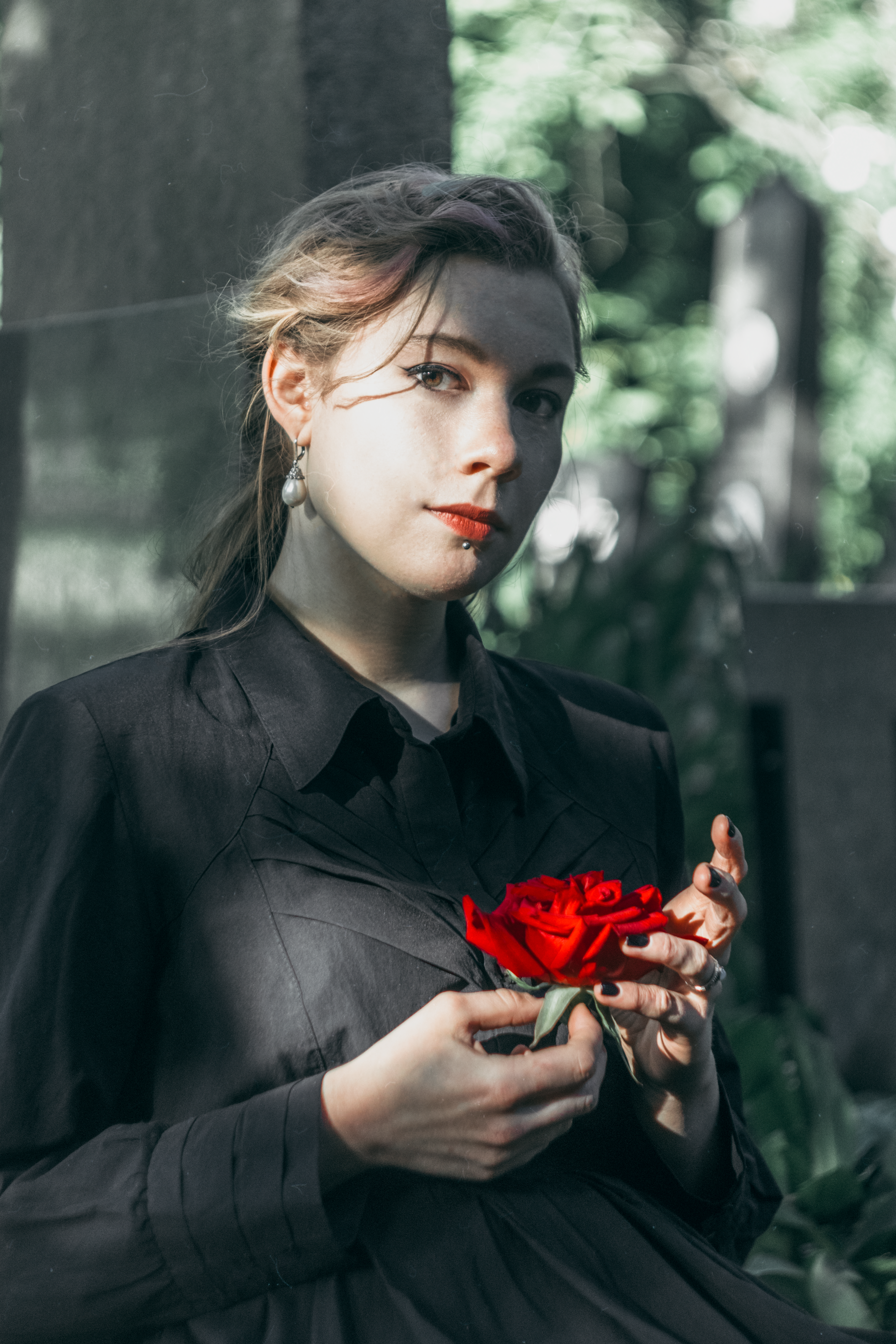 Woman with Rose · Free Stock Photo