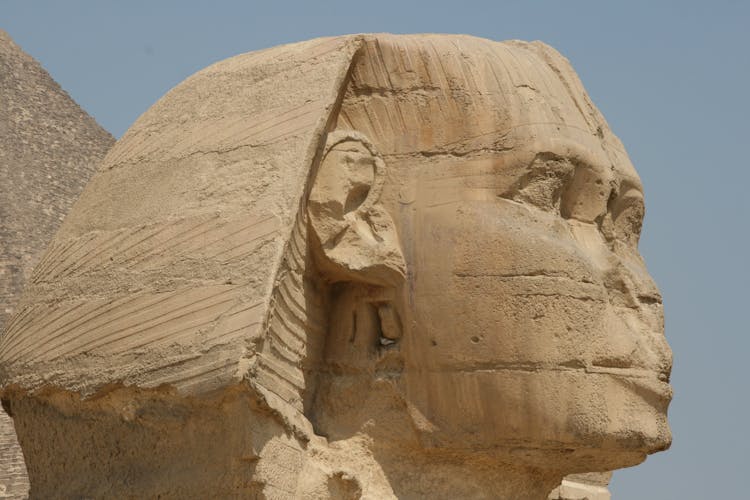 Close Up Shot Of Great Sphinx Of Giza