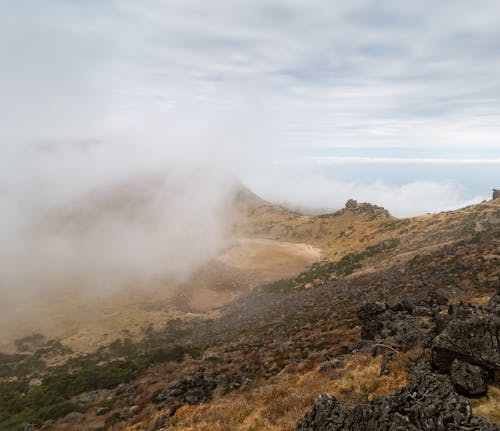 Free stock photo of baengnokdam, crater, foggy