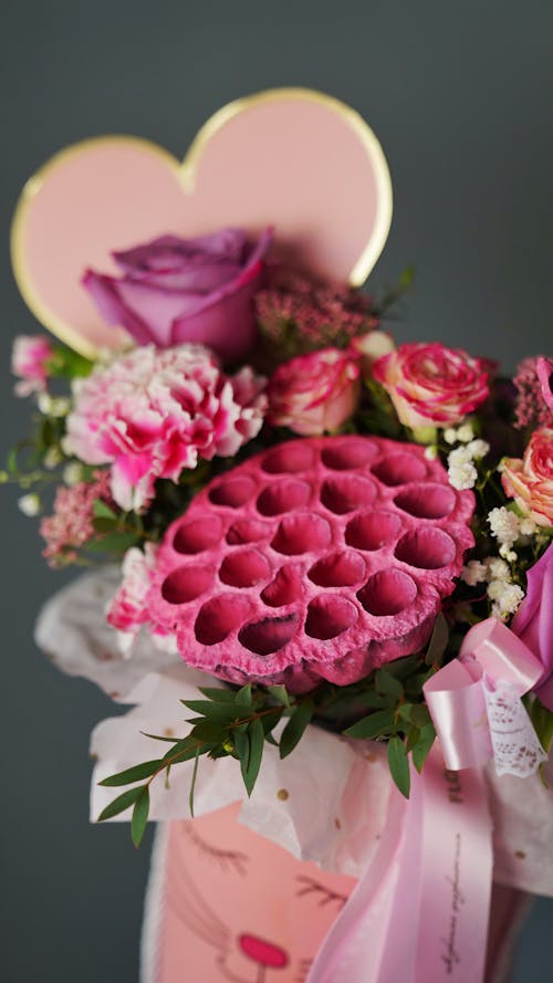 Free Pink and Purple Flower Bouquet Stock Photo