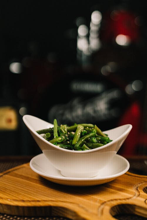 Green Vegetables on White Ceramic Bowl