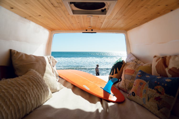 Surfboard In A Van