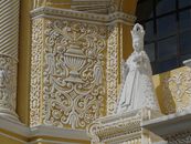 A White Religious Statue at La Merced Church in Guatamela