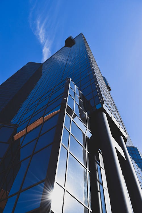 Fotografia A Basso Angolo Di Edificio In Vetro