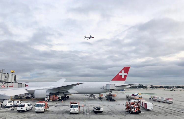  Airplane Parked At The Airport Apron