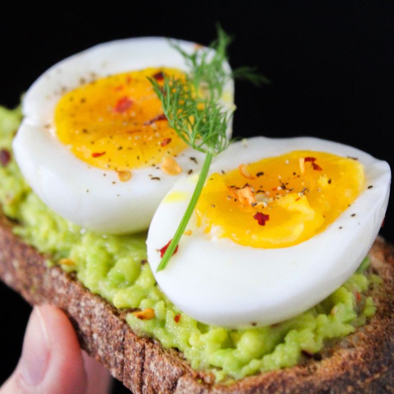 Instant Pot Soft-Boiled Egg and Roasted Red Pepper Sandwich