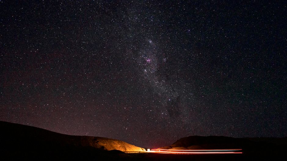 Starry night sky over the Atacama Desert in Chile