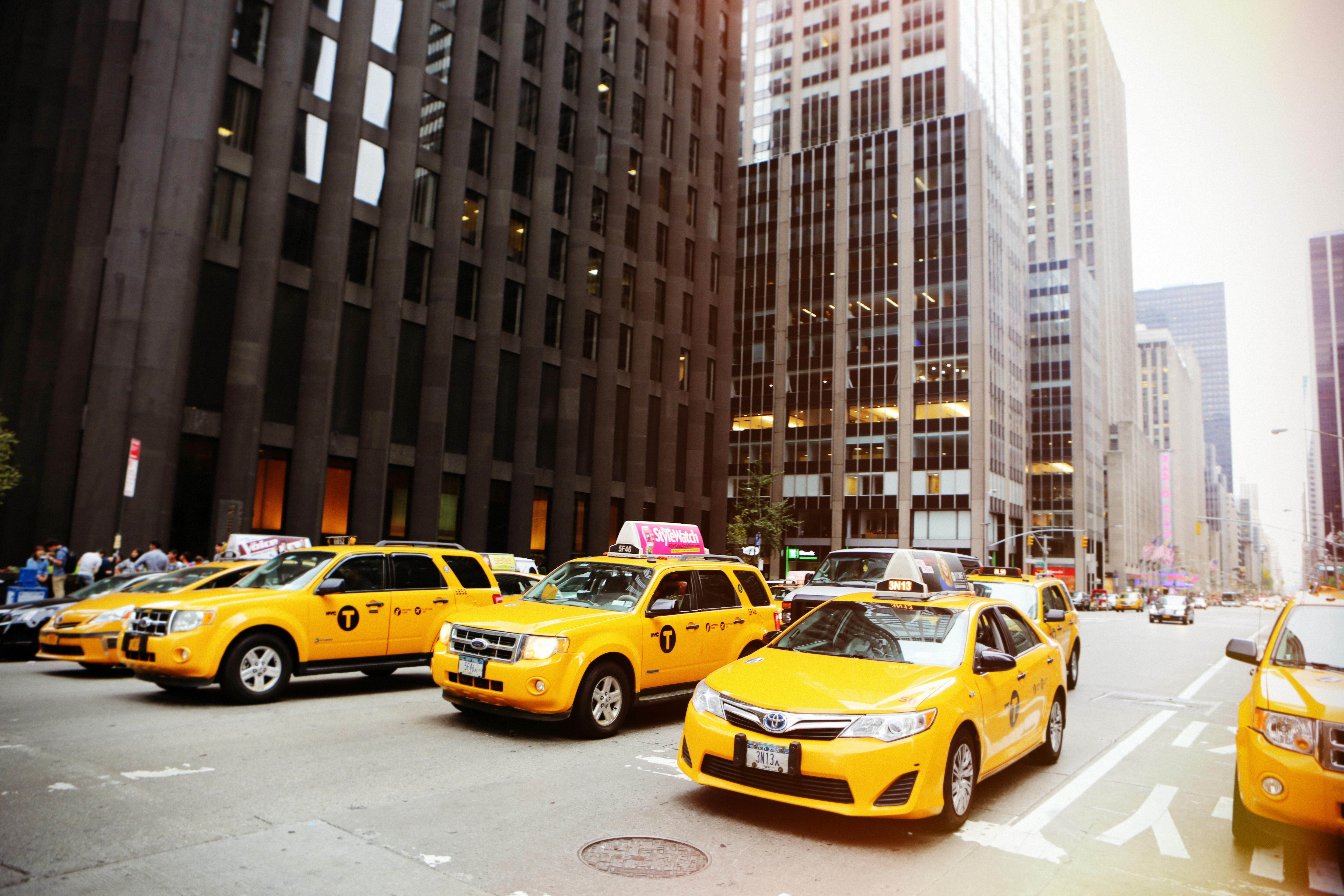 Yellow taxi in Black and White New York Wall Mural Wallpaper | Canvas Art  Rocks