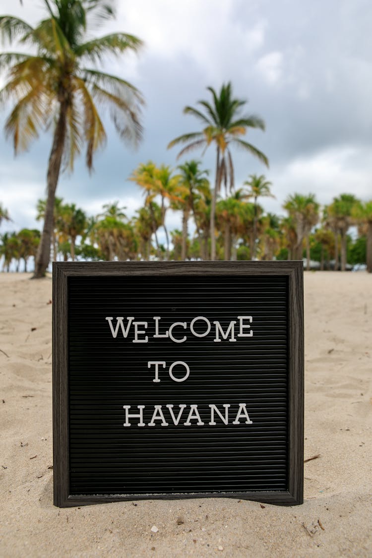 A Sign On A Beach