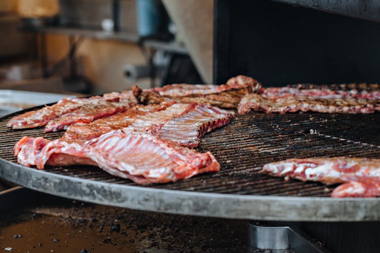 Ribs Grilling On Barbecue