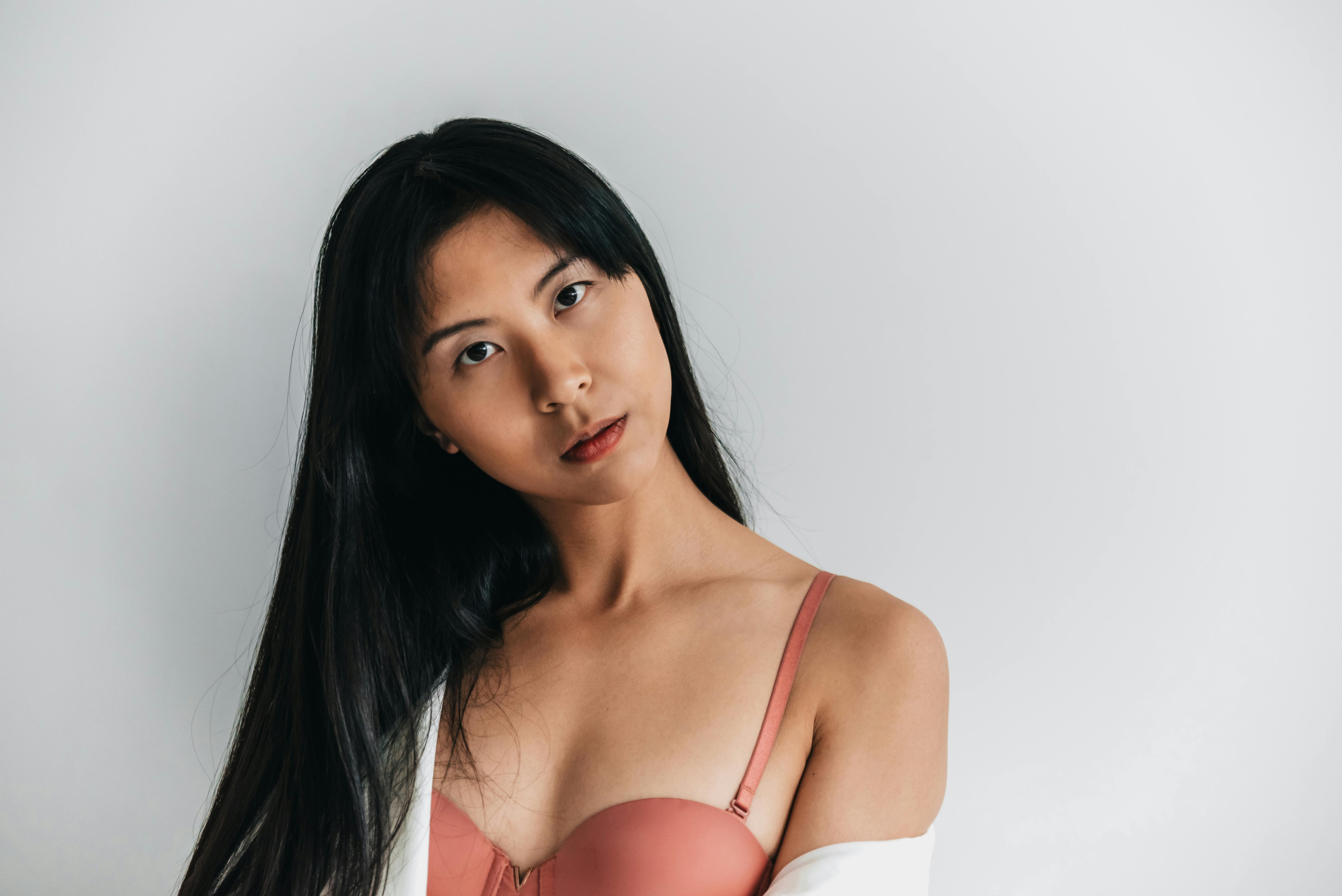 A Woman wearing a Bra