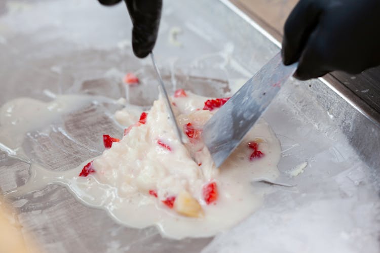 A Person Making Ice Cream