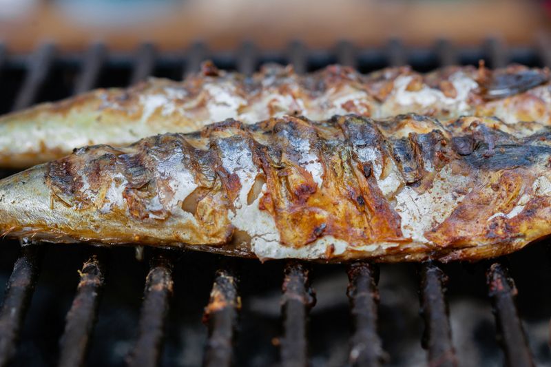 Grilled whole fish platter with plantains