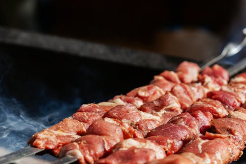 Photo of Skewers with Raw Meat